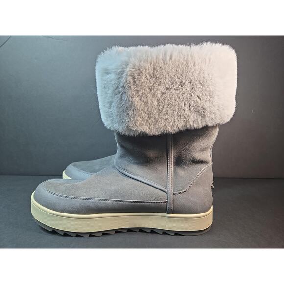 Koolaburra By UGG Boots Womens Size 9 Gray Suede Fur Mid Calf Winter 1105889 - Picture 7 of 8